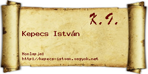 Kepecs István névjegykártya